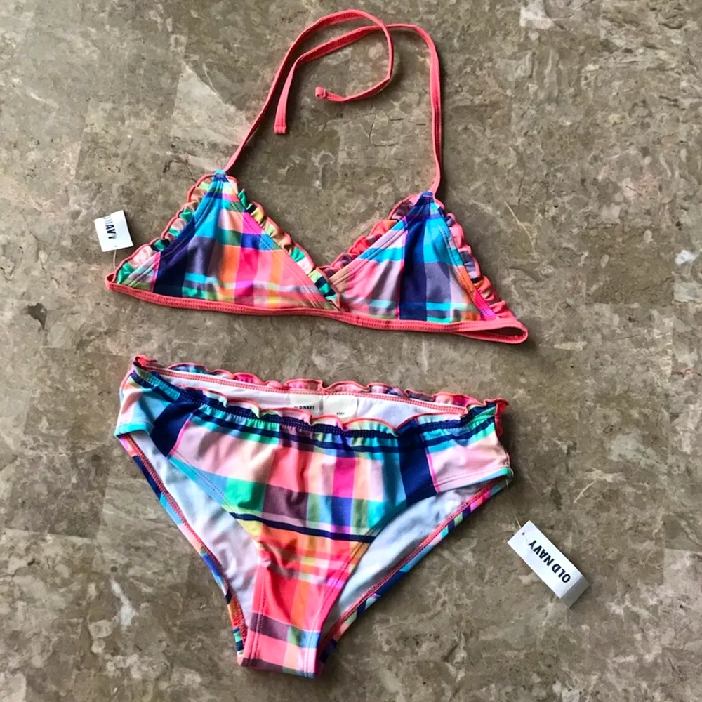 NWT- Old Navy Swim Suit Girls Size Large 2 Piece Set Bikini